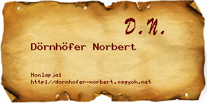 Dörnhöfer Norbert névjegykártya