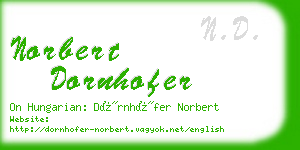 norbert dornhofer business card